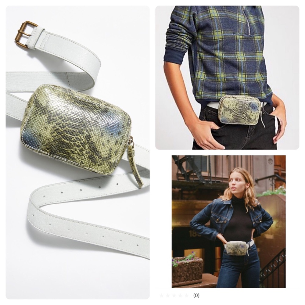 NWT Free People Leather Kelly Croc Belt Bag